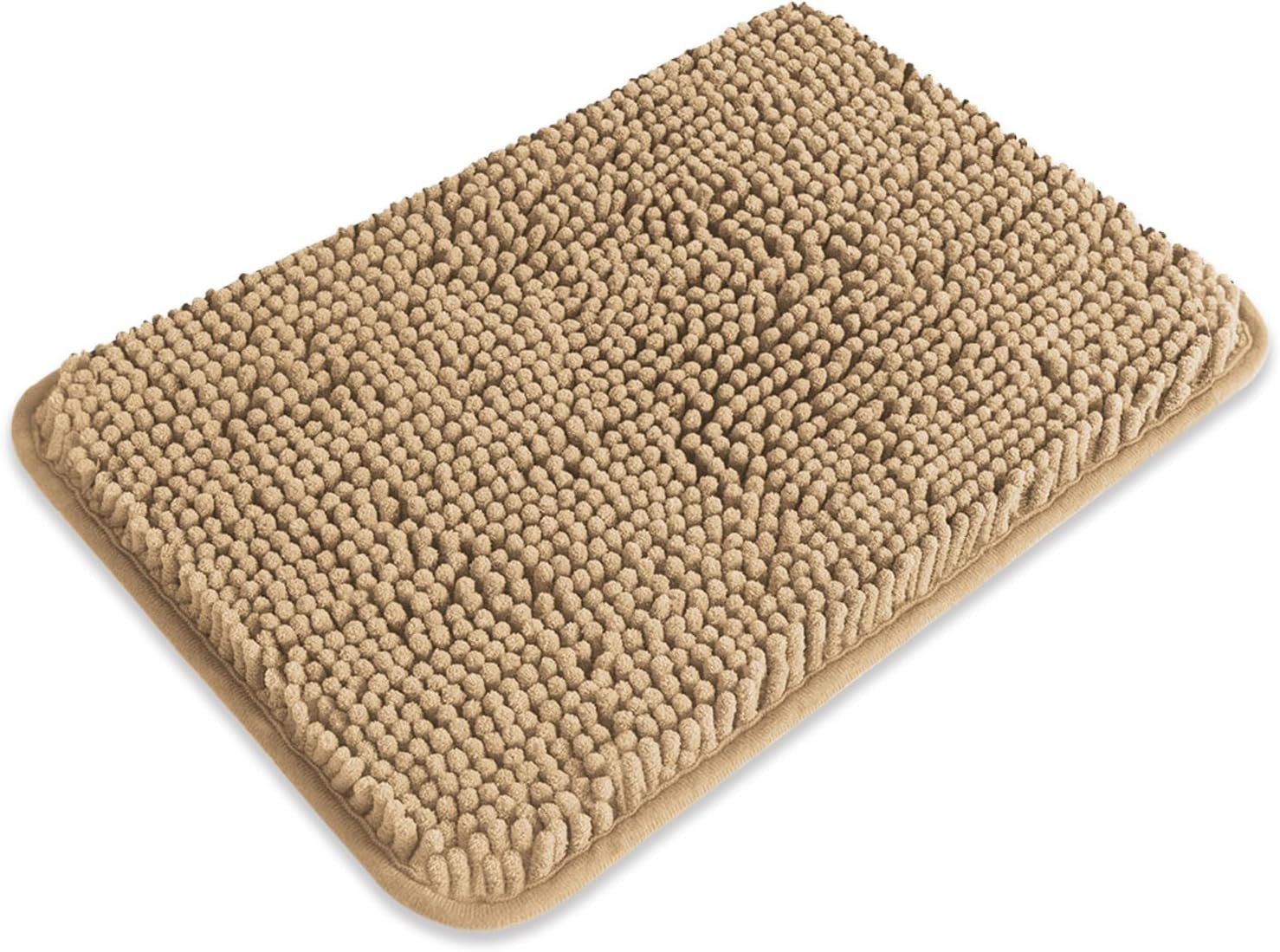Small Bathroom Rug 12x18 Inch Washable Absorbent Non Slip Chenille Mat Beige gallery