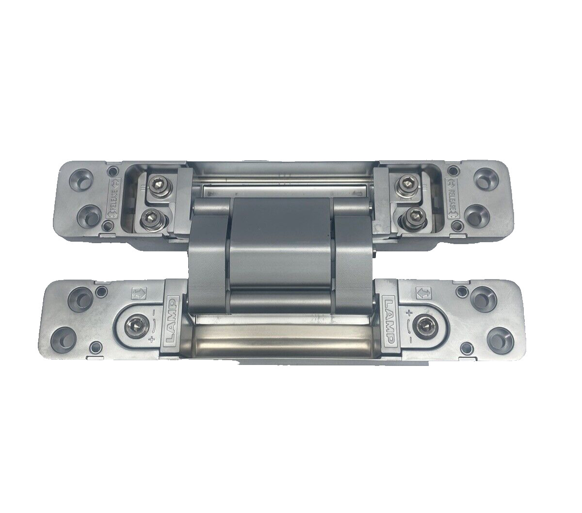 R38588, SUGATSUNE 7.5" 3D Adjustable Concealed Hinge Satin Chrome Nickel Plated gallery