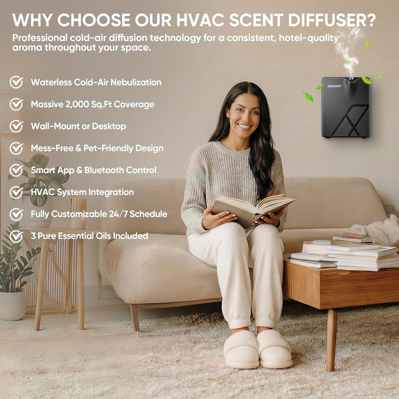 Waterless Essential Oil Scent Diffuser, Wall Mount or Desktop, Smart Life App gallery