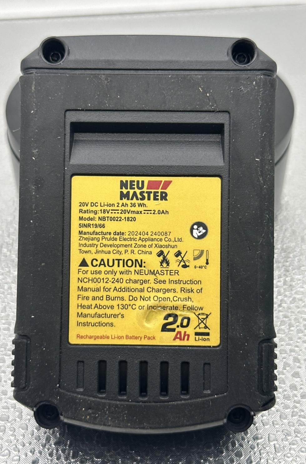 NEU MASTER 18V 20V MAX 2.0Ah Litho-Lync Replacement Battery NBT0022-1820 gallery