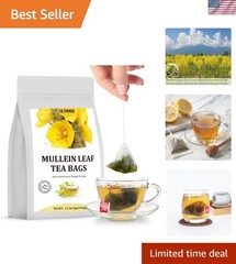 Caffeine-Free 50 Count Mullein Leaf Tea Bags – Pure Herbal Respiratory Support