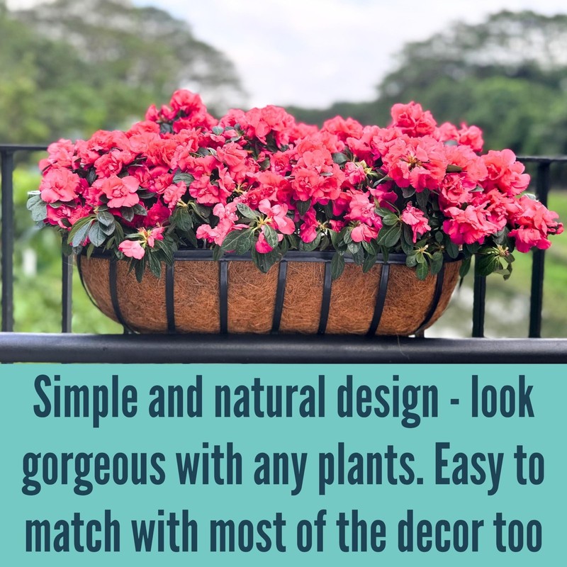 LaLaGreen Deck Railing Planter Box - 2 Pack, 36 Inch Large Wall Planters for ... gallery