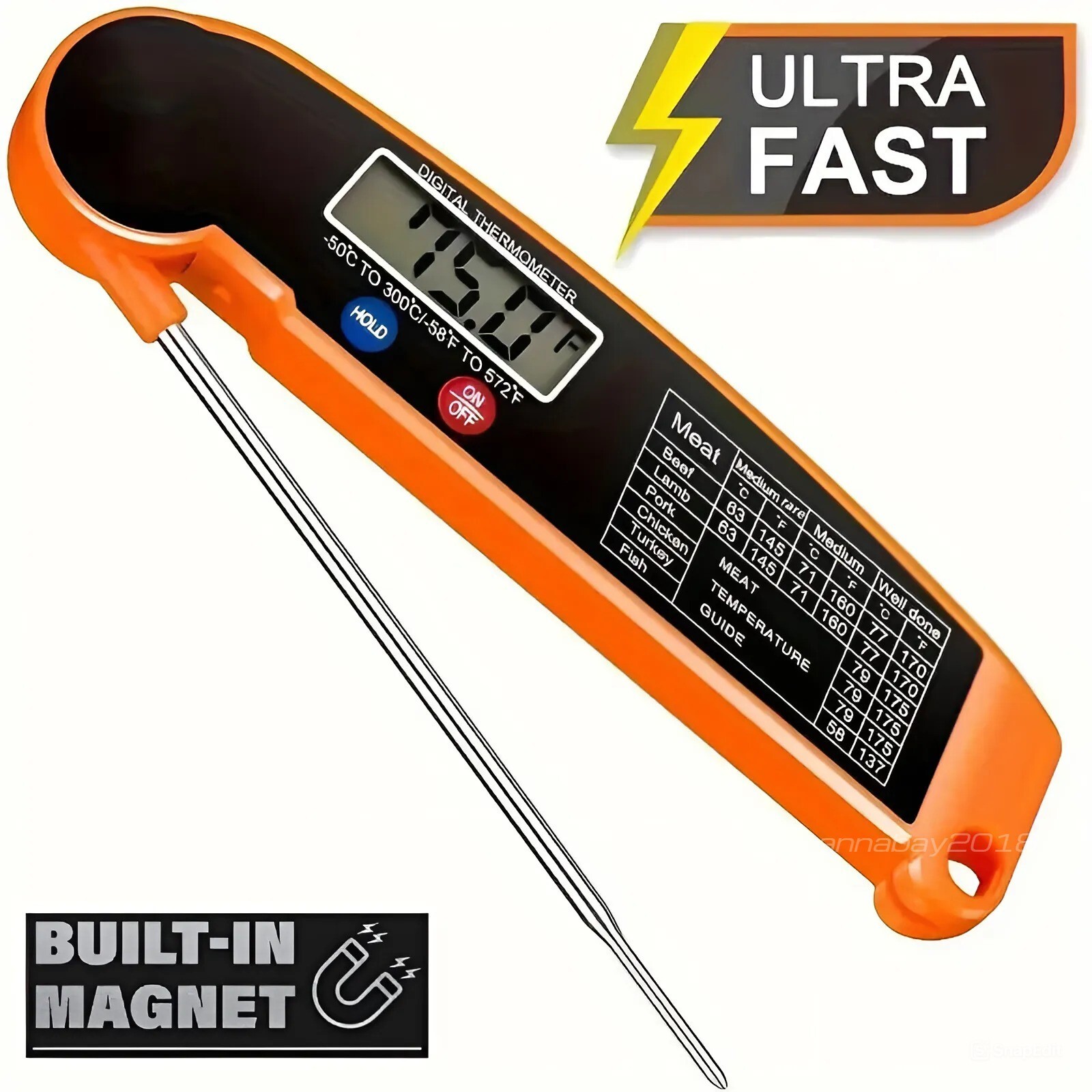 Instant Read Digital Meat Thermometer For Kitchen Food Cooking BBQ Grill Smoker gallery