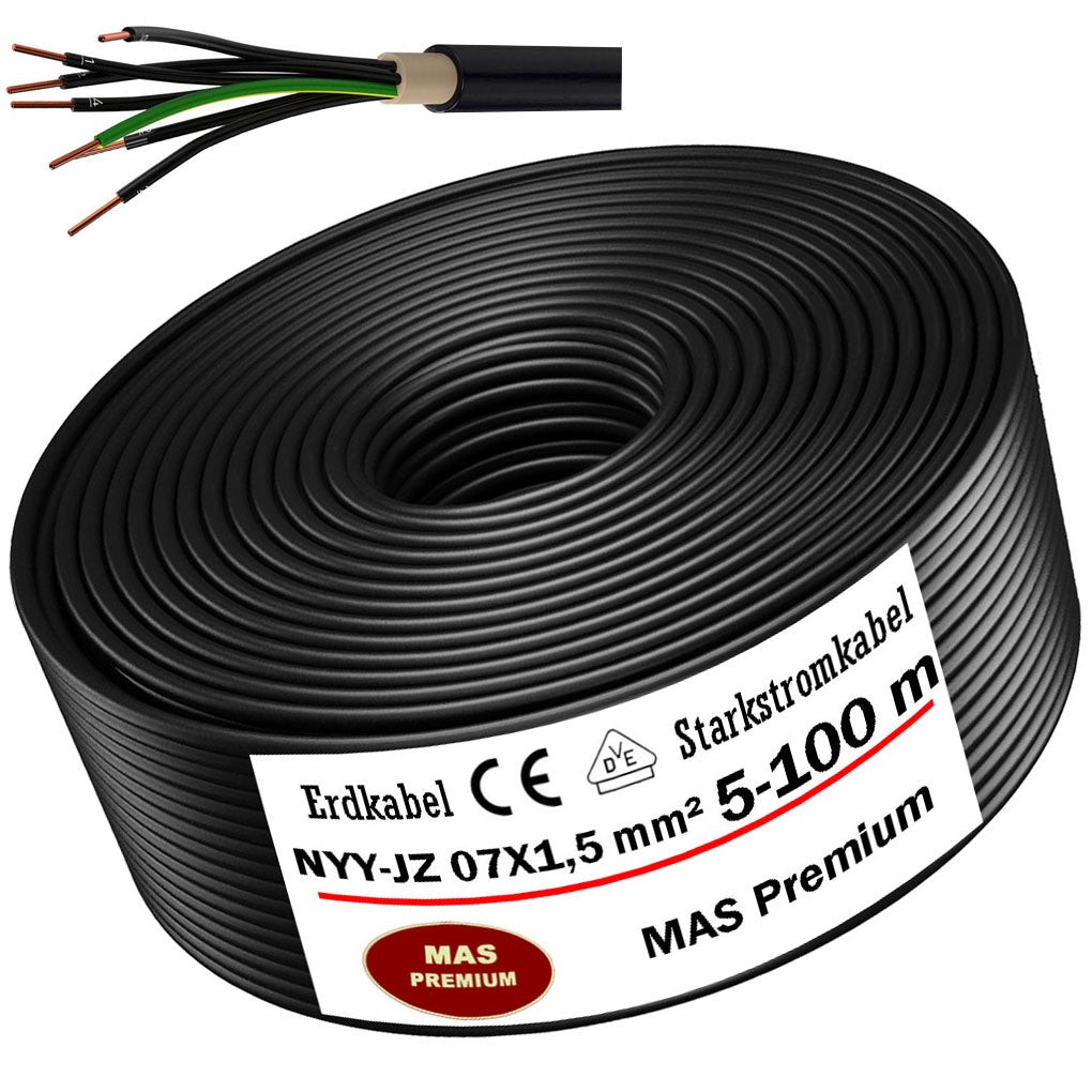 5-100 m underground cable power cable NYY-JZ 7 x 1.5 mm² electrical cable gallery