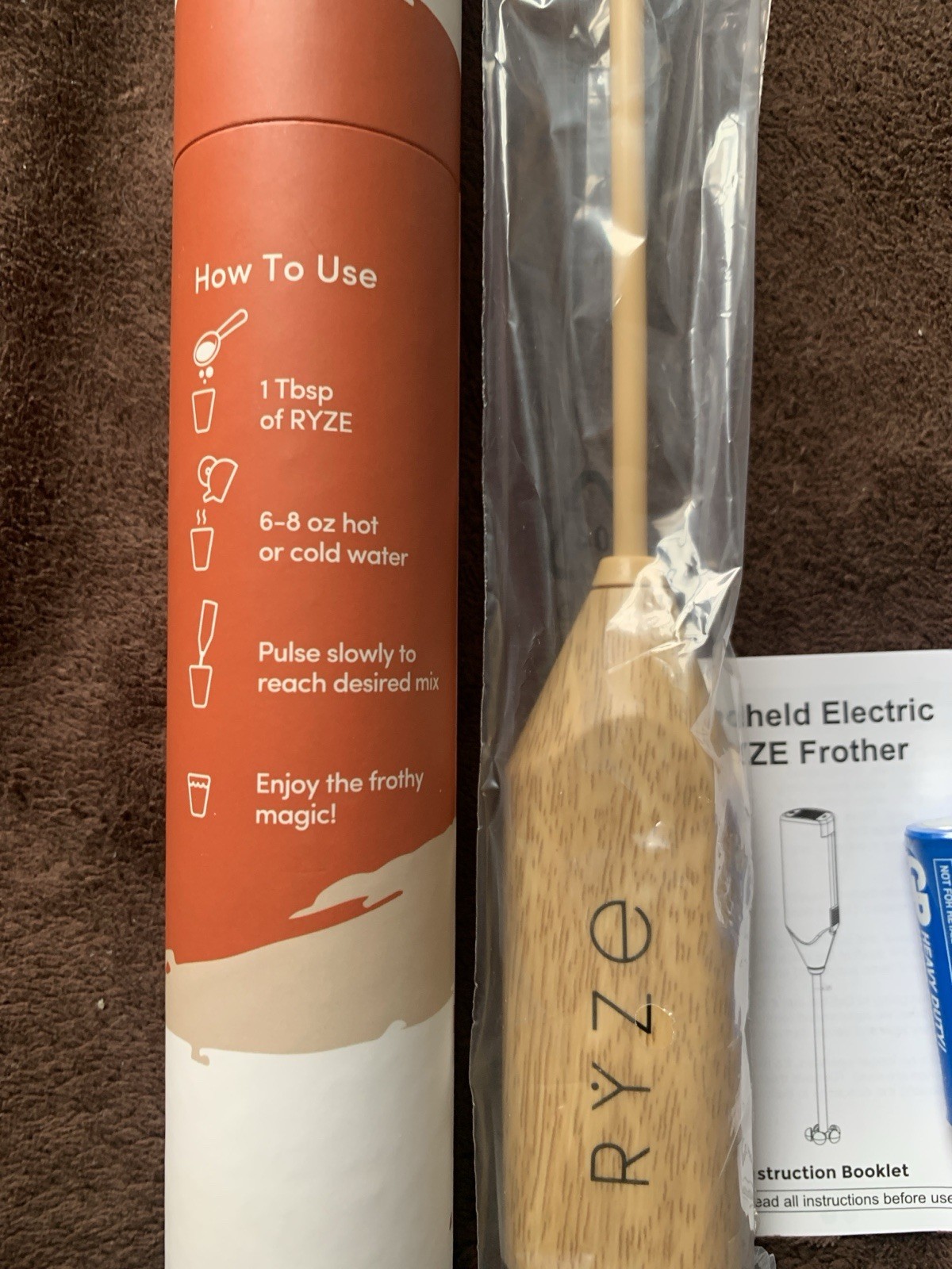 Ryze Mushroom Coffee Frother Handheld Battery Operated Mixer gallery