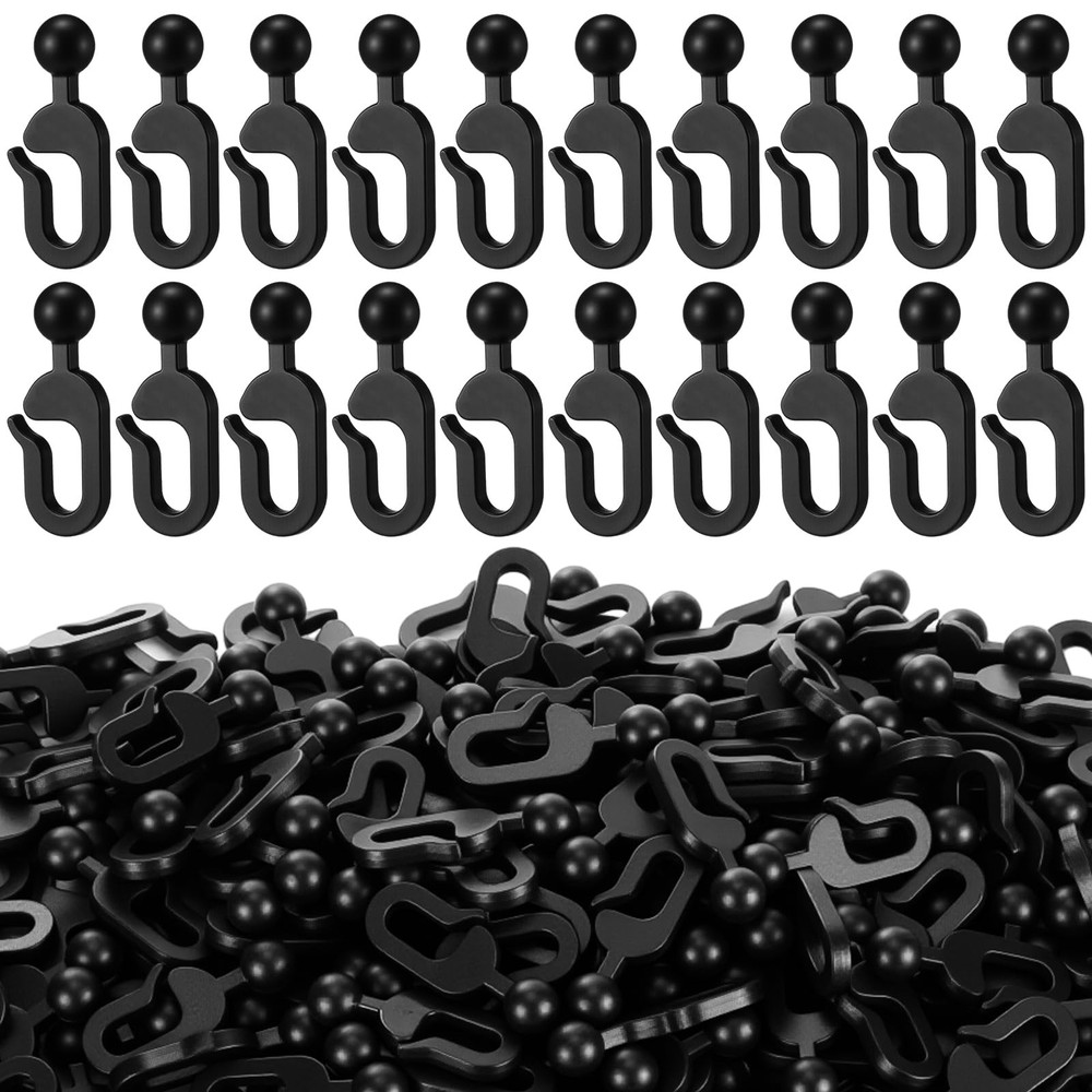 Colingmill 200 Pack Plastic Hooks for Gazebo Curtains and Mosquito Black