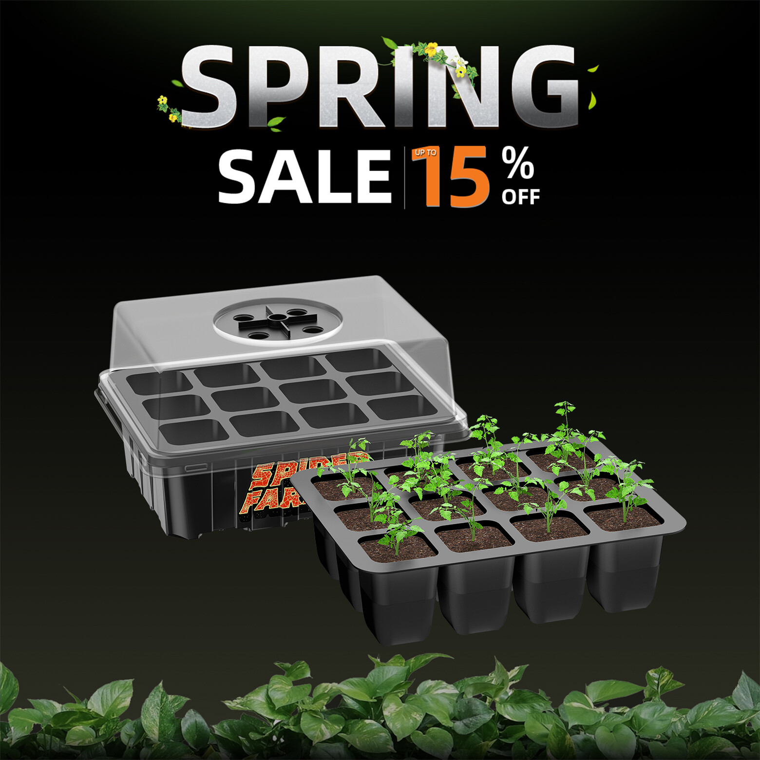 Spider Farmer Seed Starting Trays Seed Starting Kit Plant Growing Trays 4 Pack gallery