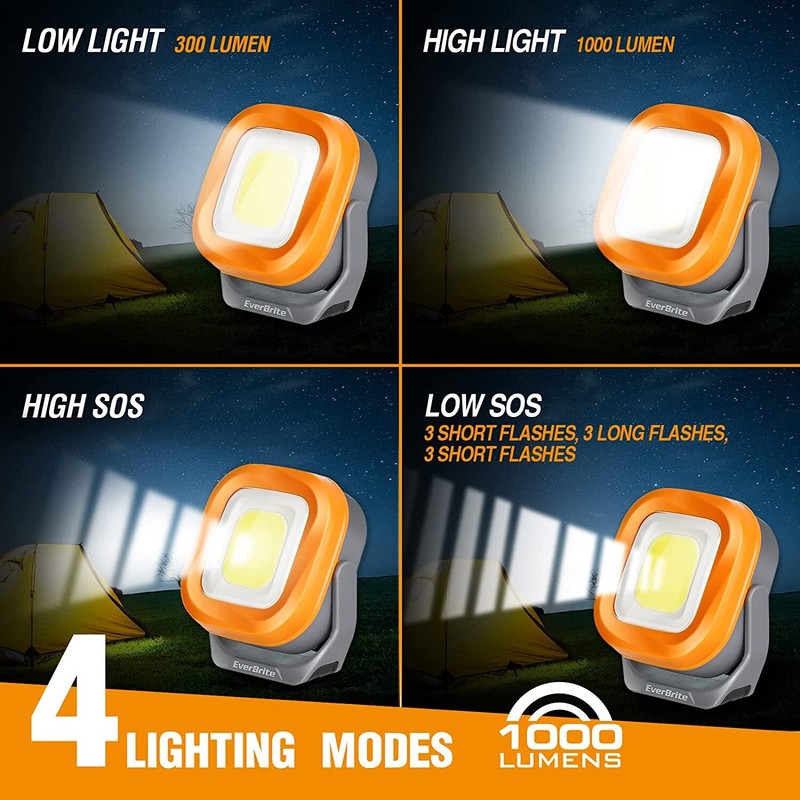 Rechargeable Work Light Portable/COB LED Work Light 1000 Lumens 3 Lighting Modes gallery