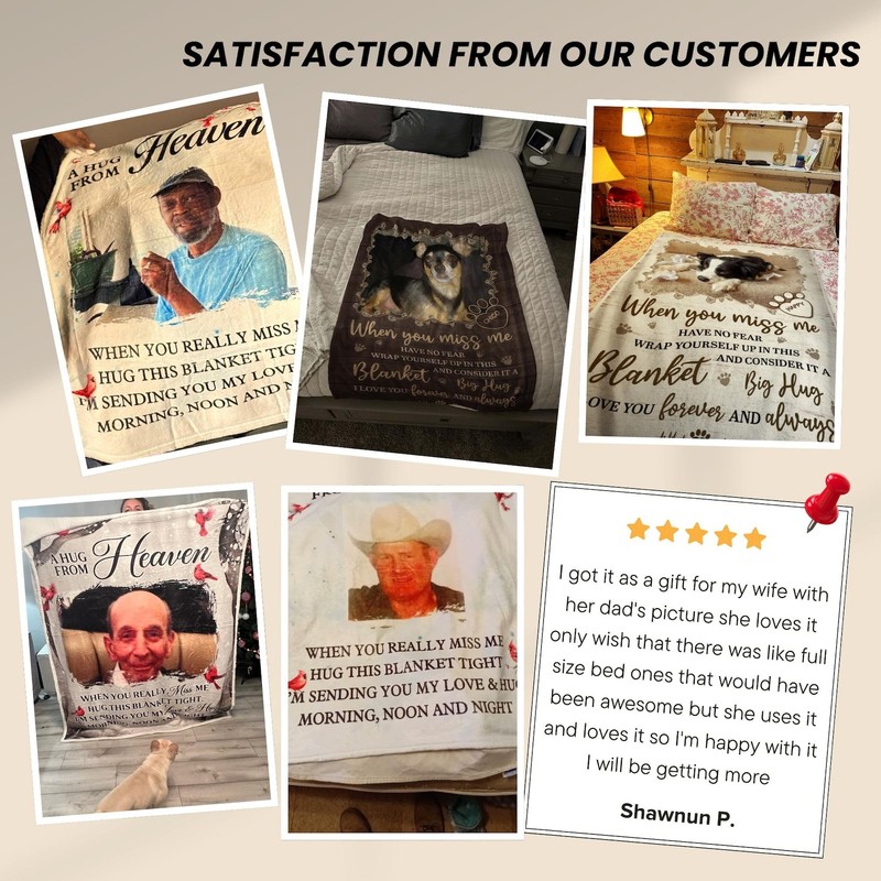 Personalized Pet Memorial Blanket – Custom Dog & Cat Loving Memory Photo Blanket gallery