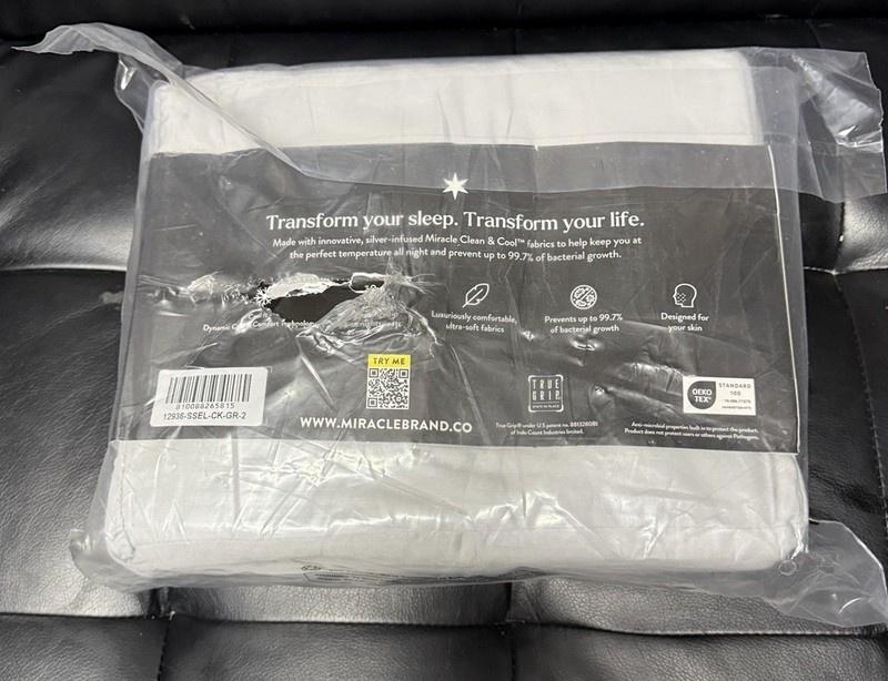 Miracle Made Extra Luxe Cali King Sheet Set Gray Self-Cooling Self-Cleaning gallery