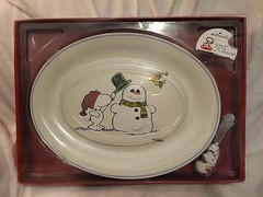 Vintage Peanuts Hallmark Serving Platter w/Spreader Snoopy Woodstock New