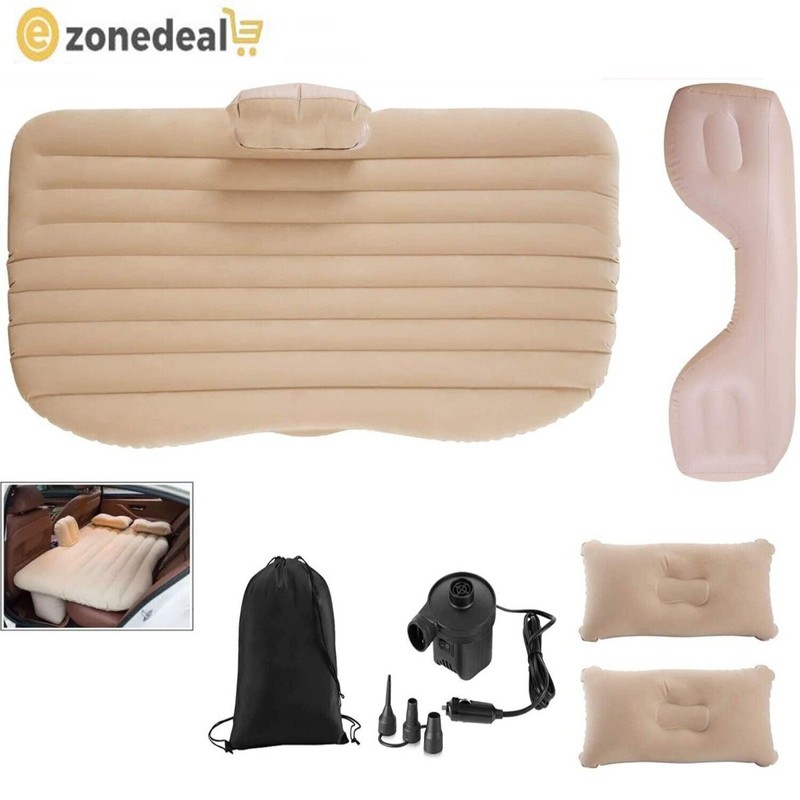Car Inflatable Mattress Beige, Flocking, Rectangle, Black gallery