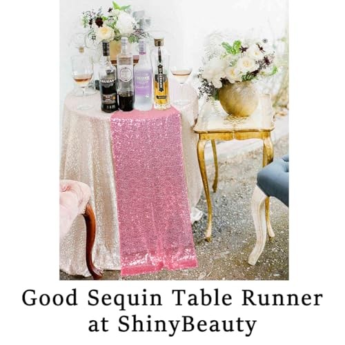 12x108-Inch Sequin Table Runner 1 Piece 12x108" Pink Gold gallery