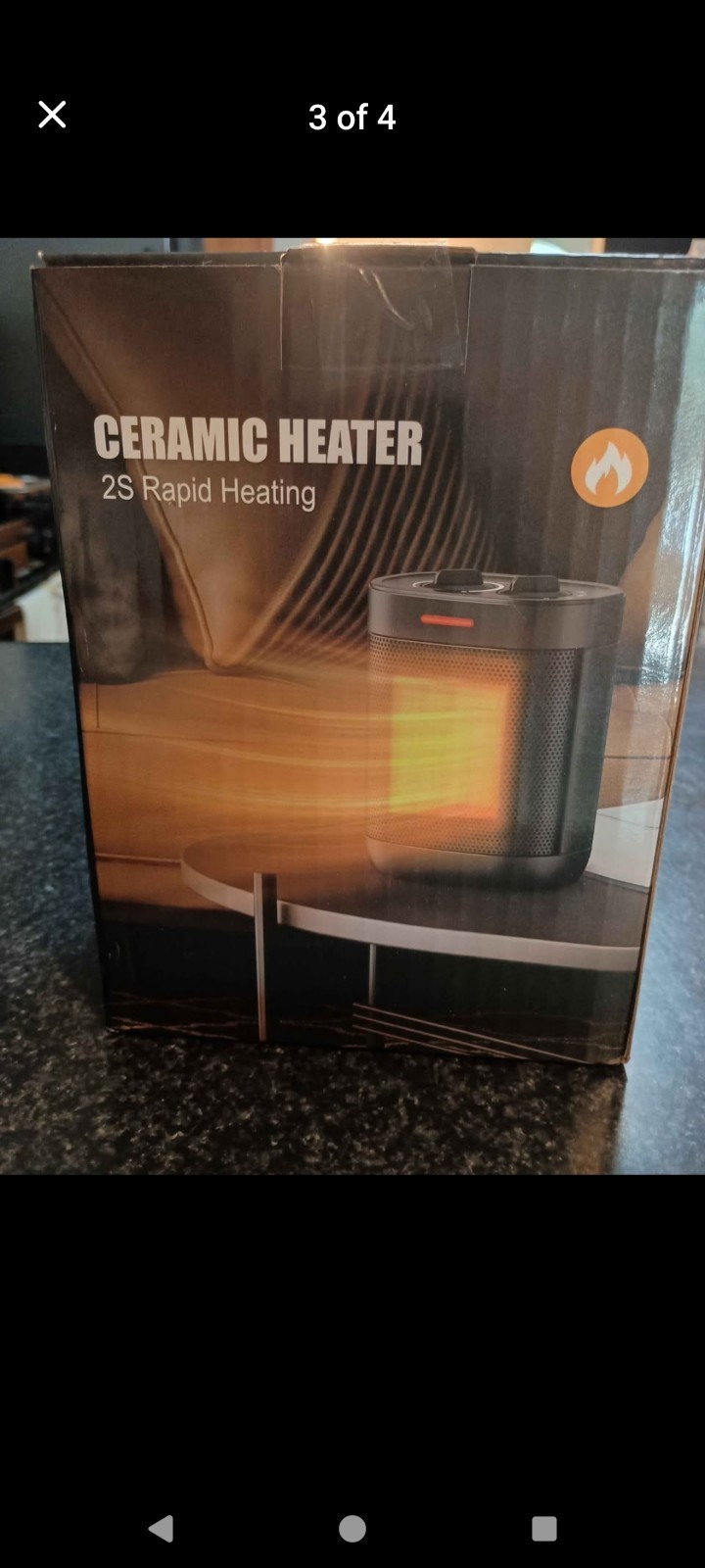 New! Portable Black Ceramic Heater 2S Rapid Heating 1000W Thermostat NIB Control gallery