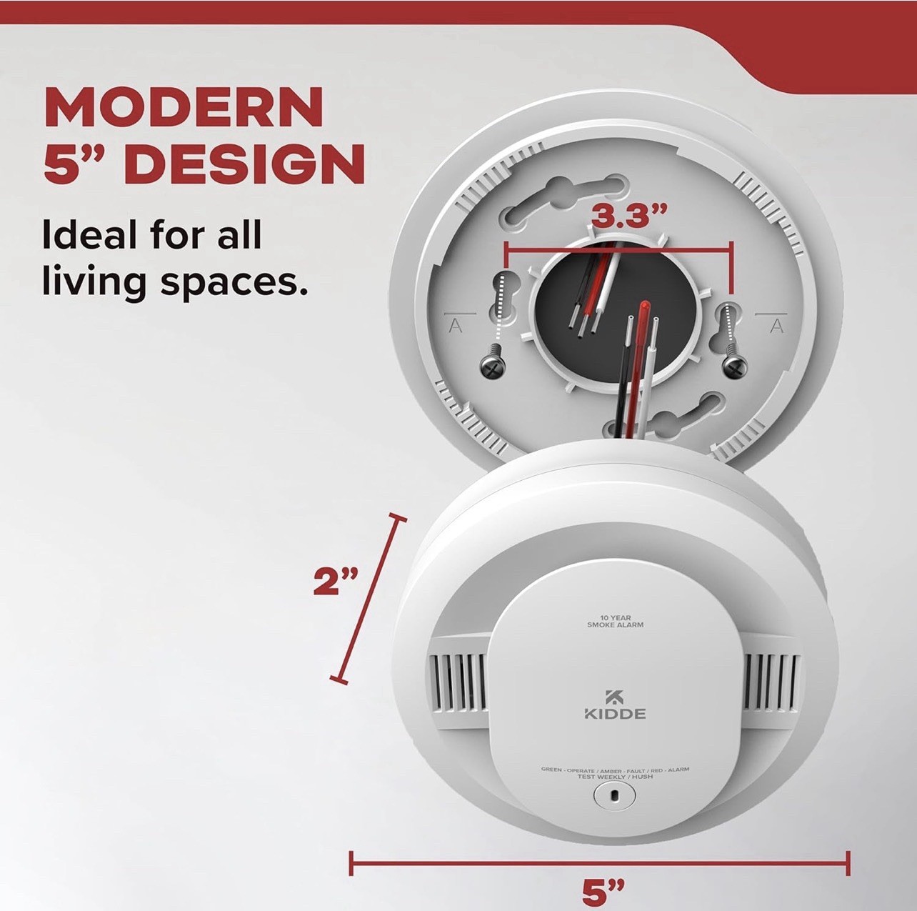 Kidde Smoke Detector Hardwired 10- Year Battery Backup 85 dB Alarm 20SA10 gallery