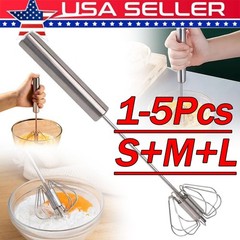 Semi-Automatic Egg Whisk Hand Push Egg Beater Stainless Steel Blender Mixer Whis