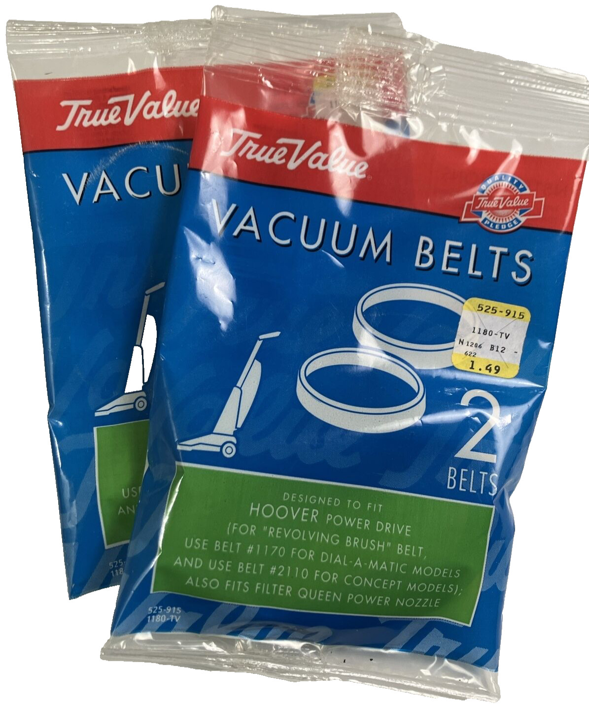 Hoover Power Drive Vacuum Belt True Value 525-915 1180-TV 2 packs is 4 belts gallery