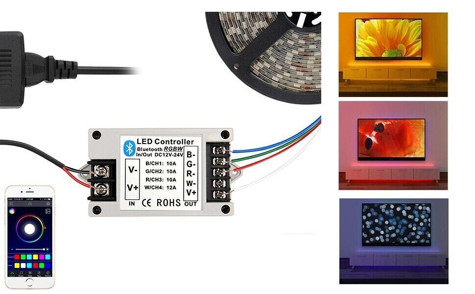 Bluetooth Controller RGB/RGBW APP Control For 3528 5050 RGB LED Strip Lights gallery