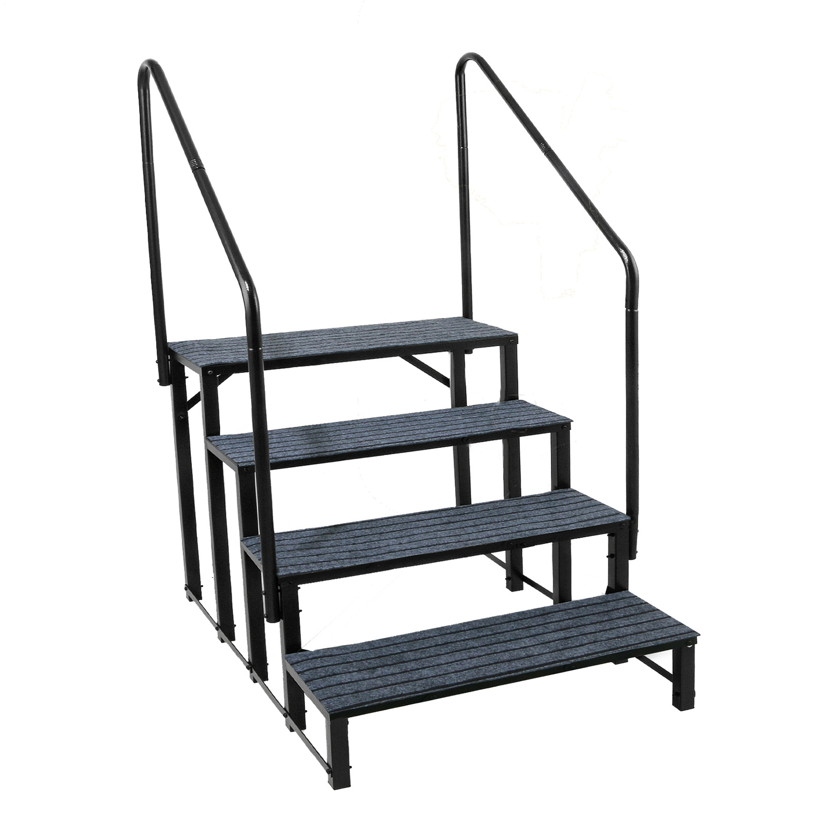 4 Steps RV Steps Outdoor Stairs W/ Handrails & Non-Slip Step Mat Brand New-- gallery