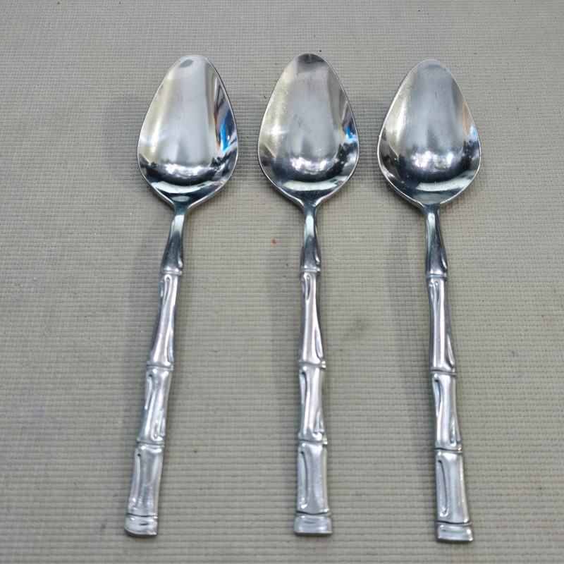 Bamboo Style Glossy Stainless Flatware Unbranded Korea - Small Groups - Choice! gallery