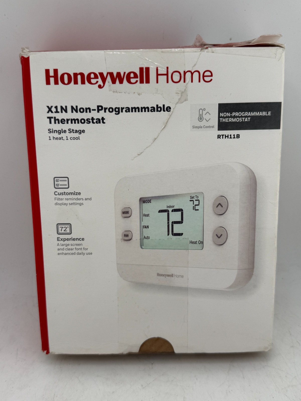 HONEYWELL RTH11B/N HOME X1N NON-PROGRAMMABLE THERMOSTAT SINGLE-STAGE 1-HEAT/COOL gallery