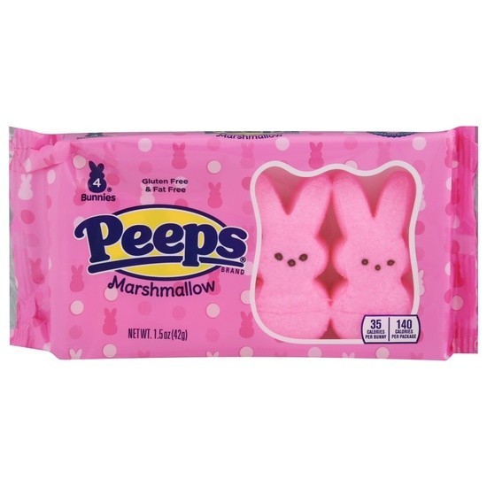Peeps Marshmallow Bunnies Pink Easter Candy 4 Count Seasonal Treat