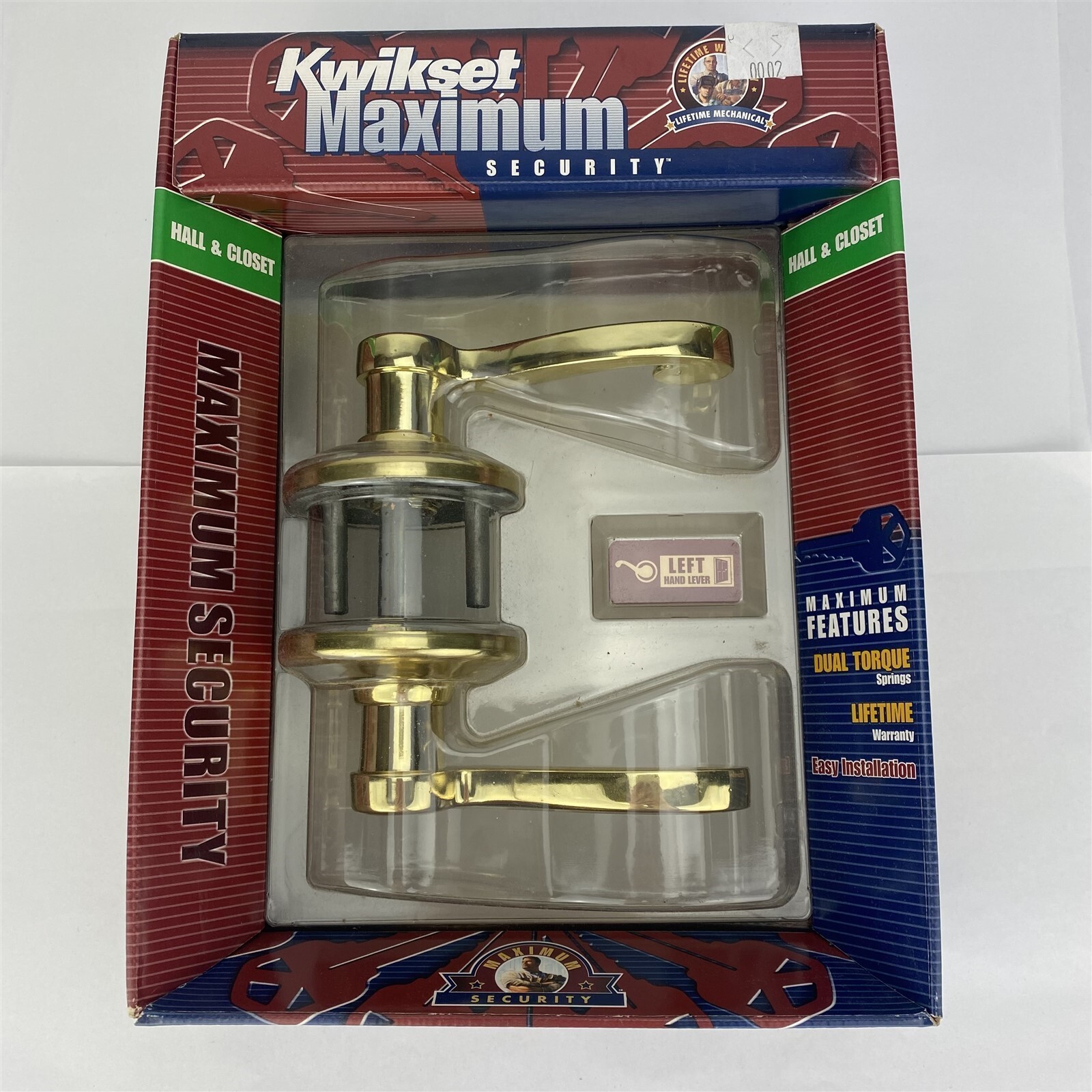 Kwikset Maximum Security Hall & Closet Left Handed Hand Lever Polished Brass gallery