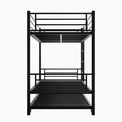 Twin Bunk Bed With Trundle Metal Bunkbeds With Ladder And Full-Length Guardrail, gallery