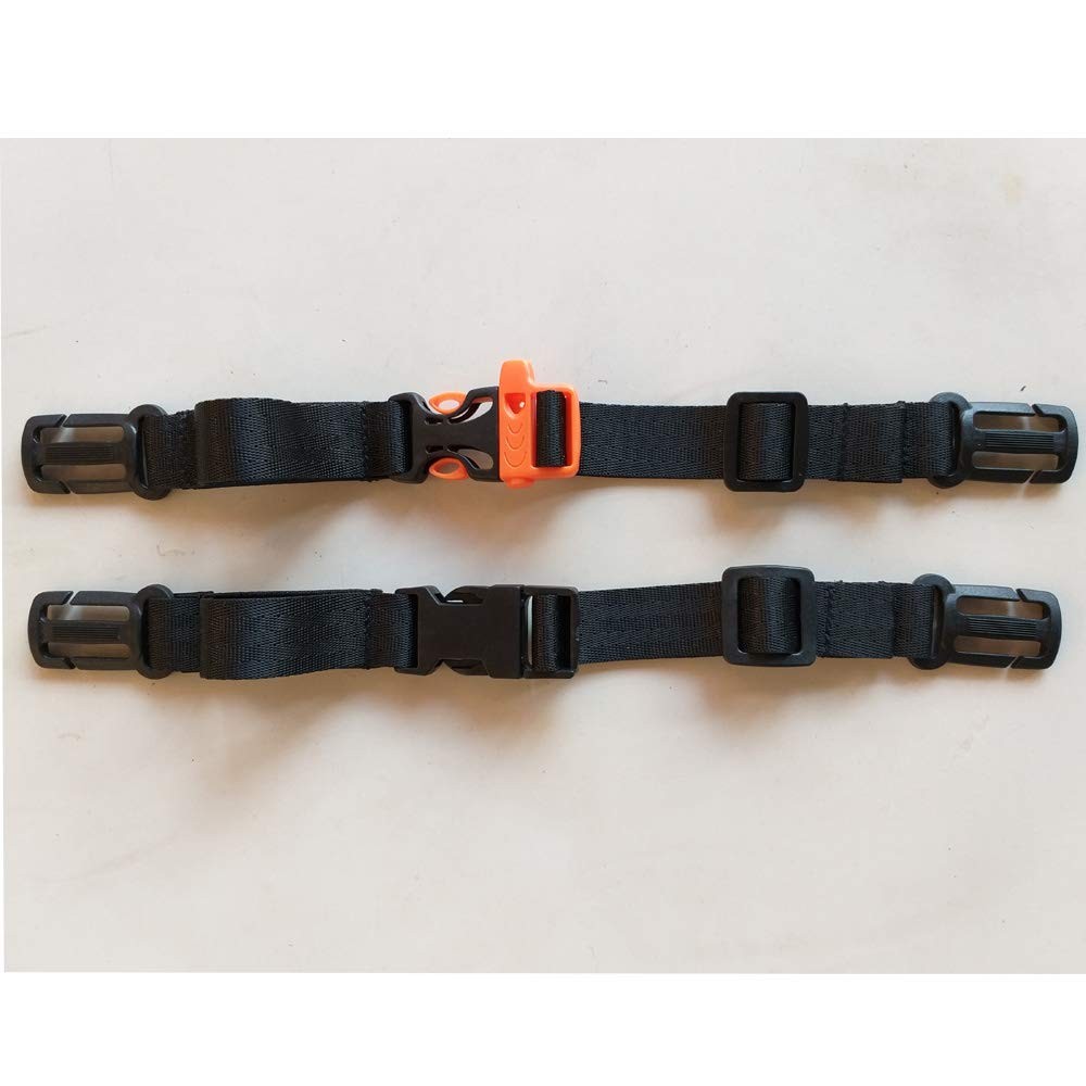 2 Pack Black Backpack Chest Strap, Nylon, Fits 1in Webbing, Adjustable Harness 2