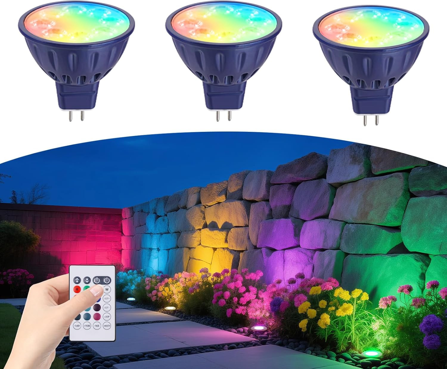 RGBW Color Changing MR16 LED Bulbs, CCT Tunable 2700K to 6500K, Dimmable with Re gallery