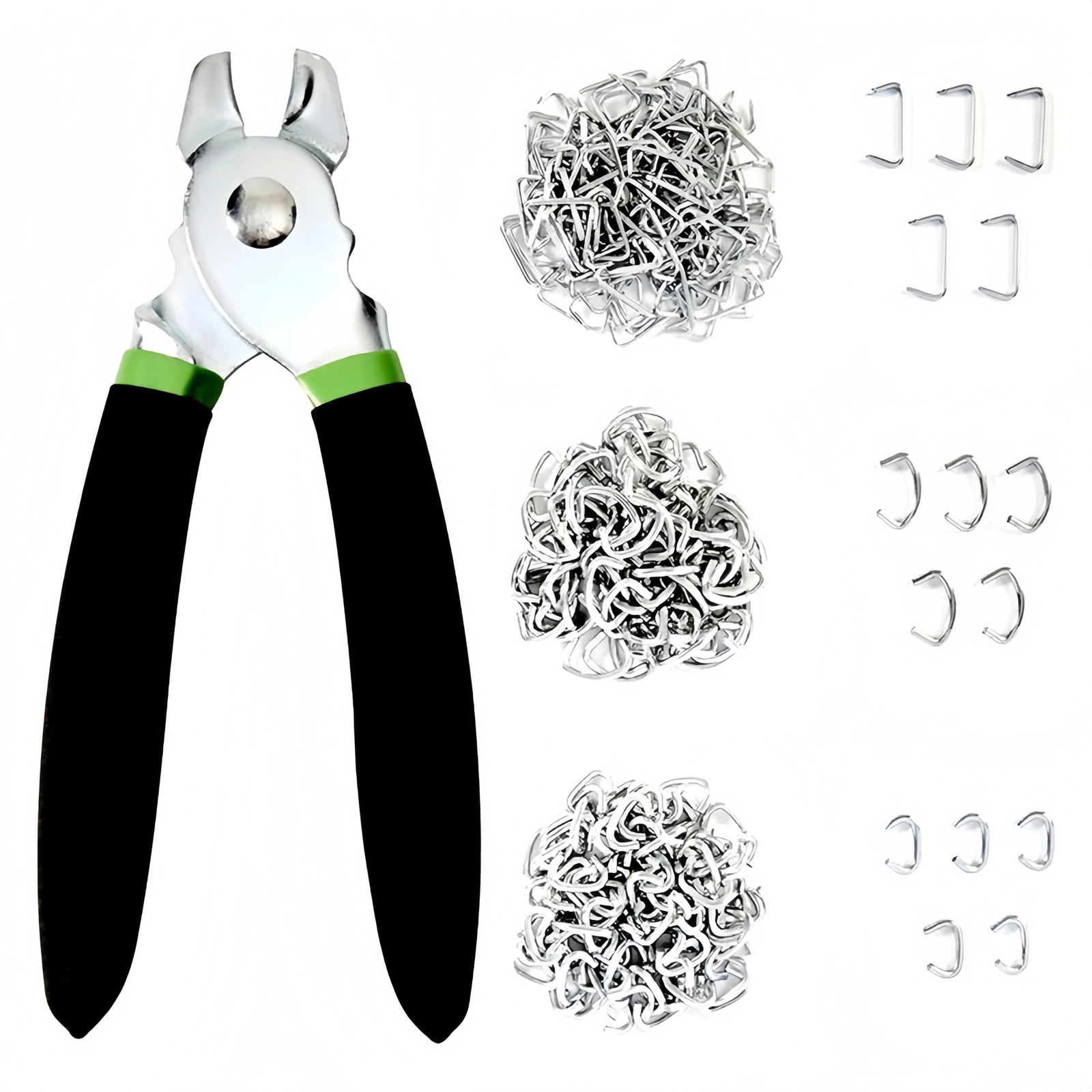 240Pcs/Set 3/4" 1/2" 3/8" Hog Rings with Straight Hog Ring Pliers Assortment Kit gallery