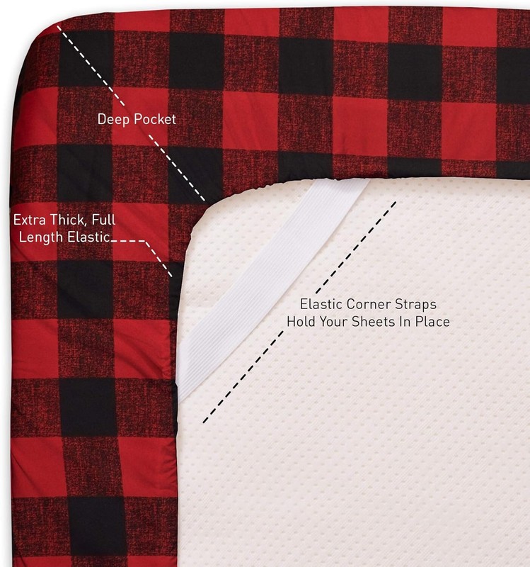 1800 Supreme Collection Extra Soft Deep Pocket Sheet Set, King, Buffalo Check gallery