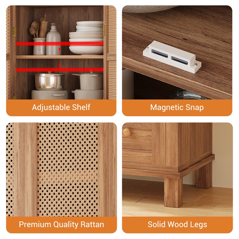 72" Height Kitchen Pantry Storage Cabinet with Drawer & Adjustable Shelves gallery