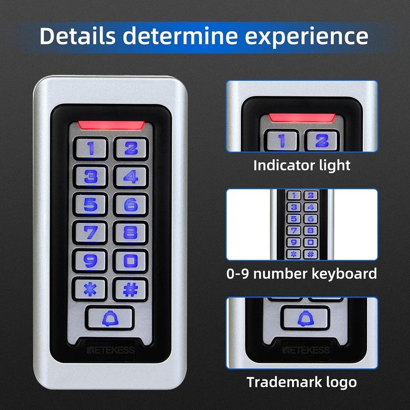 Access Control Keypad Stand Alone Door Metal Wired Password Pin Code Security gallery