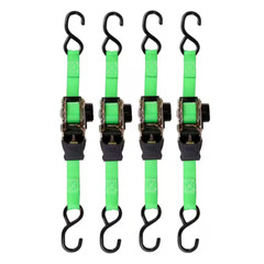 Retractable Ratchet Tie down Straps 4 PK 1,500Lb Break Strength 500Lb Safe Work
