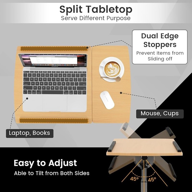 Adjustable Height Mobile Stand Desk Rolling Laptop Cart Sit to Stand Workstation gallery