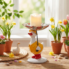 Silly Goose with Raincoat Candle Holder Cute Duck Candle Holder Silly Goose