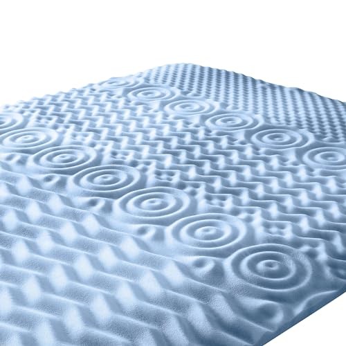 Comfort Zone Cooling Memory Foam Mattress Topper, 1.5 Inch, Queen 79"x59"x1.5" gallery
