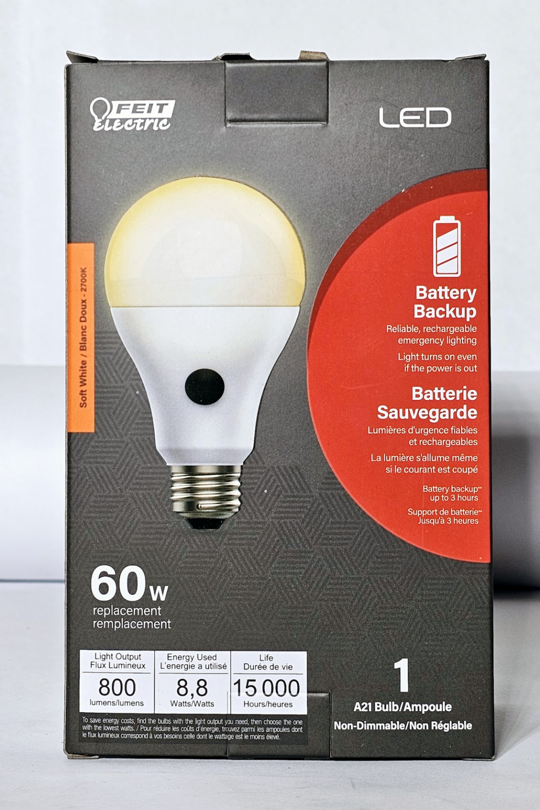 ***Feit Electric LED Built-in Battery Backup (Intellibulb-A21) 800 Lumen, 2700K* gallery