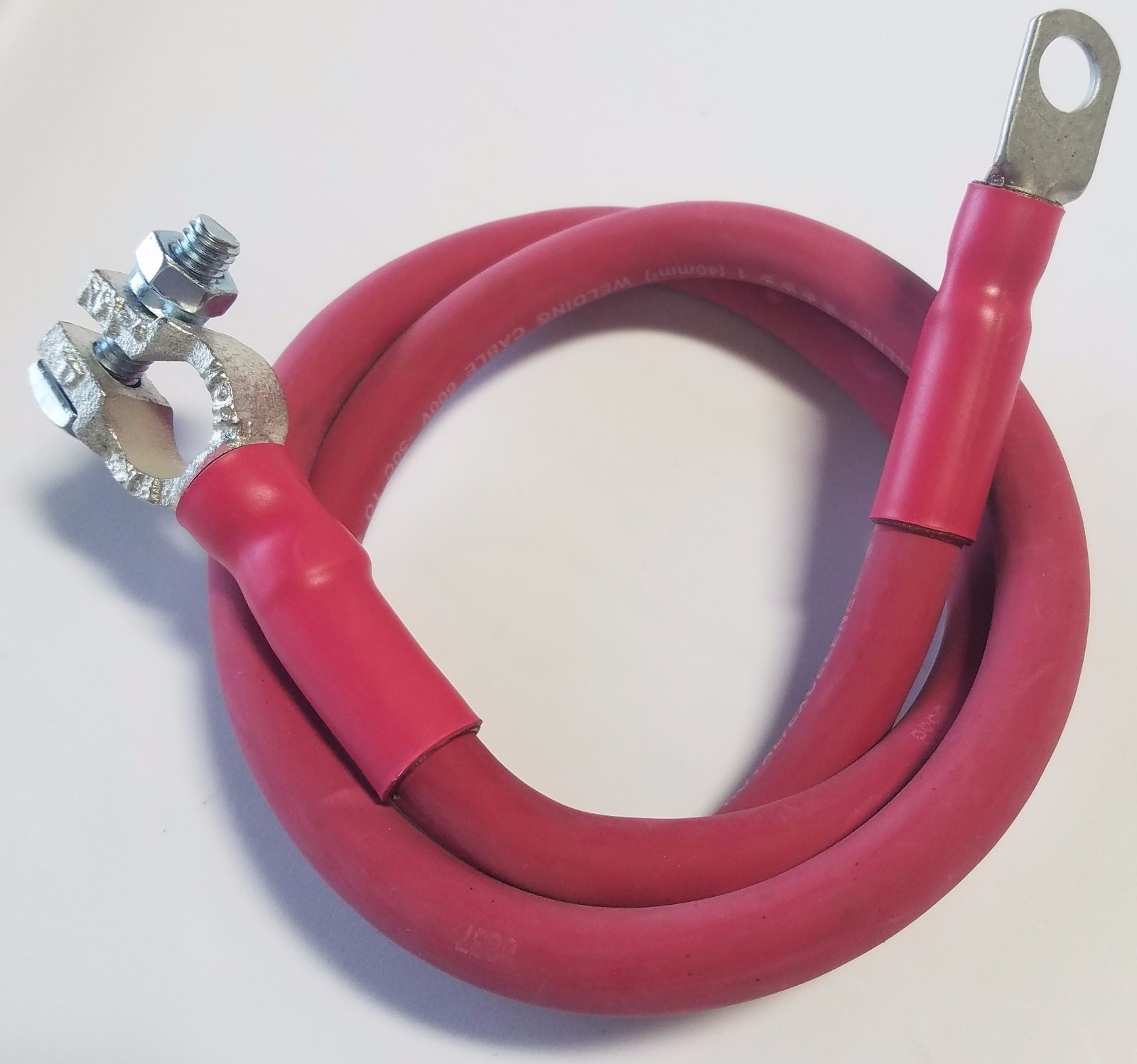 Battery Cable 4 AWG Copper Custom TOP POST Car, Truck, RV, Boat, RED CABLE SAE gallery