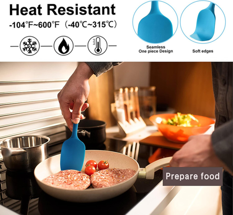 Silicone Spatula Set 5PCS Heat Resistant Baking Cooking Utensils Dishwasher Safe gallery
