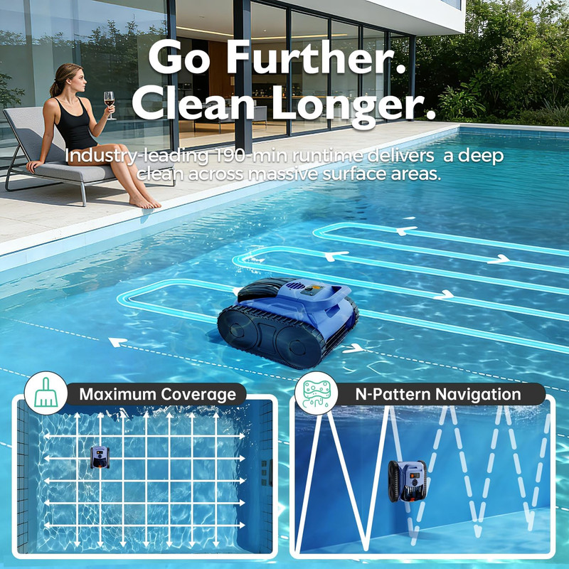 [2026 Release] Automatic Robotic Pool Vacuum for Inground & above Ground Pools, gallery
