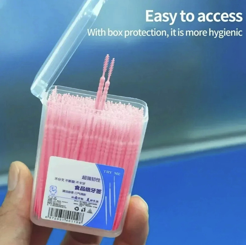 100pcs Double-Ended Disposable Toothpicks Portable Fruit Pick Set - NEW gallery