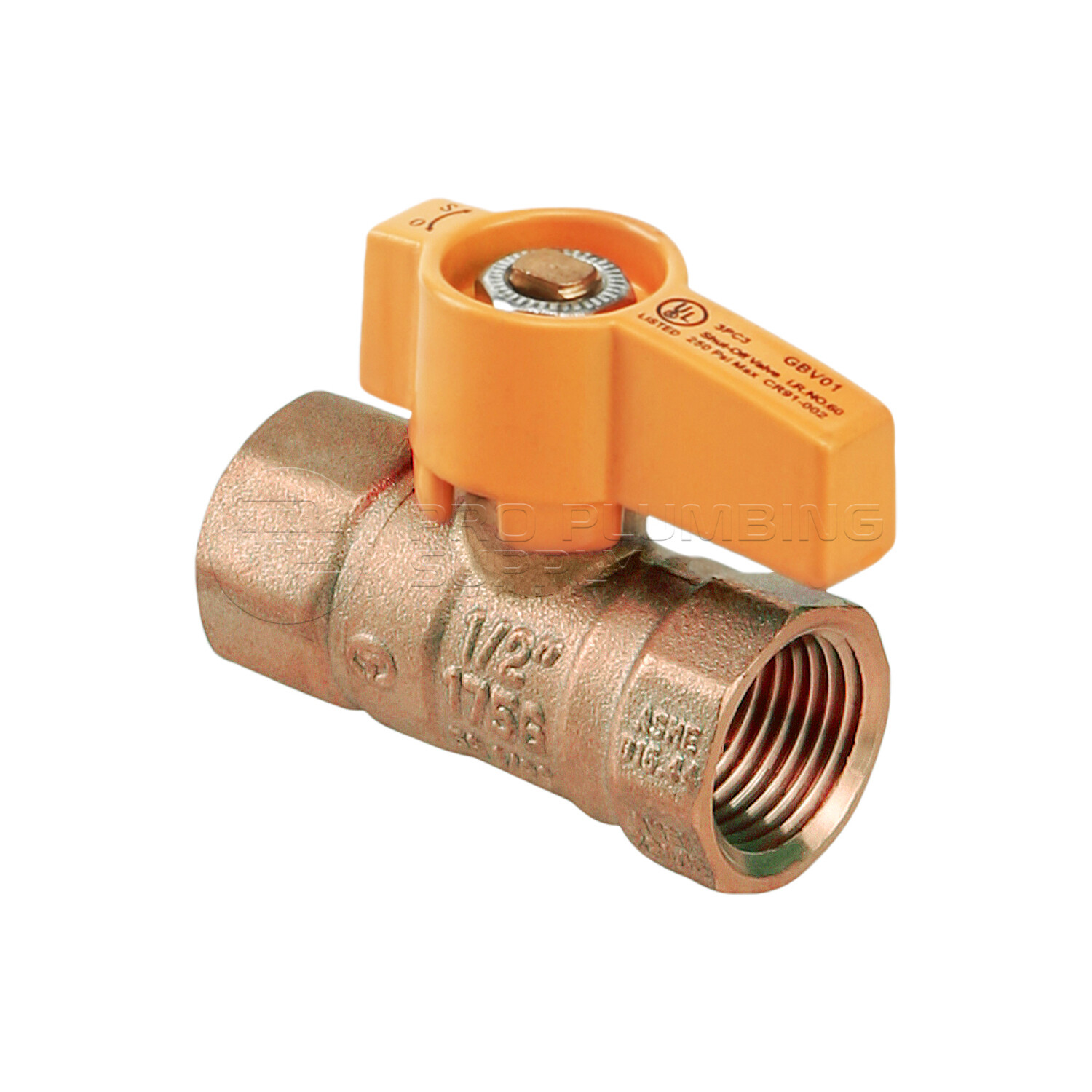 Midline Valve Premium Brass Gas Ball Valve, Yellow FIP Connections (pack of 5) gallery