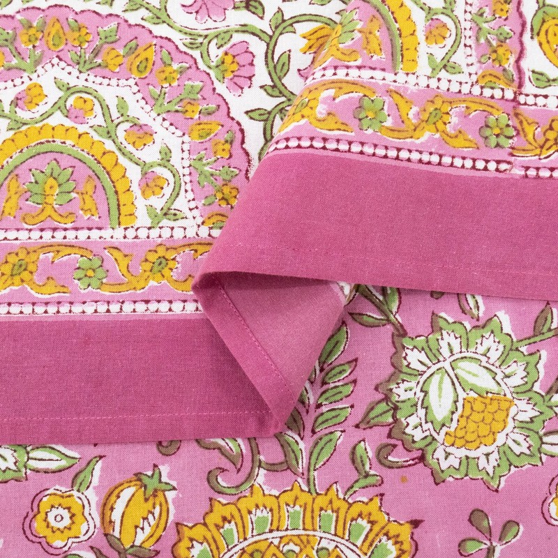 Hand Block Printed Tablecloth Cotton Table Cover Gift for Her Dining Tablecloth gallery