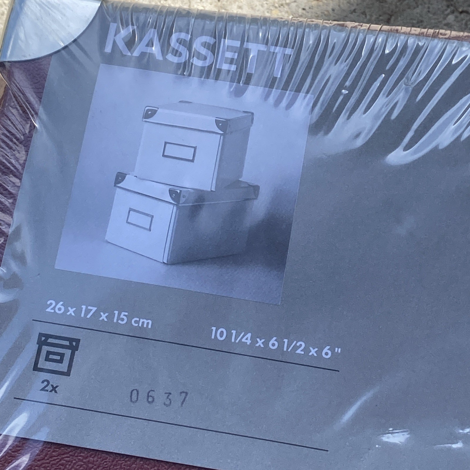 IKEA Kassett Red Burgundy Storage Box Set of 2 Media CD DVD Discontinued NEW gallery