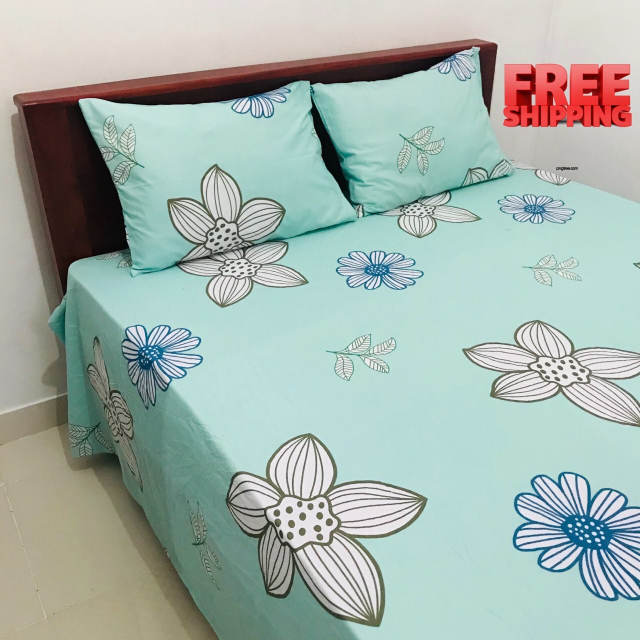 Set Cover Bedding Poly Cotton King Fitted Sheet Luxury New 2 Pillowcases Floral gallery
