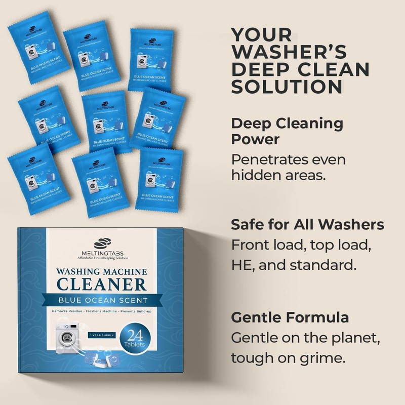 Uproot Clean Washing Machine Cleaner Tablets - 24 Pack for a 12 Month Supply. Fo gallery