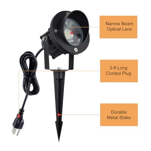 GBS9809 Flag Light Plug in Spotlight, 9W LED Outdoor Landscape Spotlight 1 pack gallery