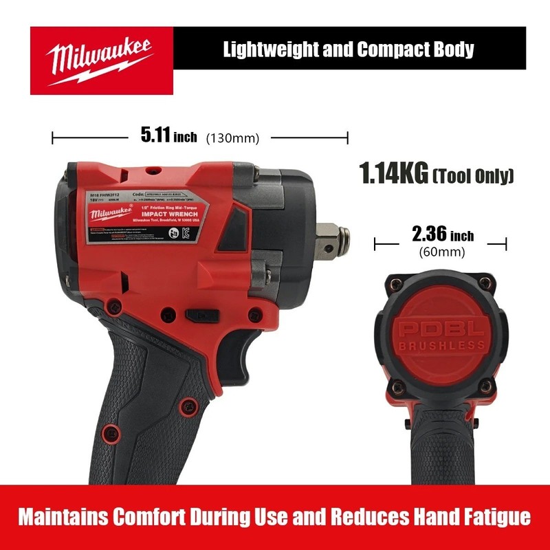 Milwaukee 18V Compact Impact Wrench 1/2 Car Truck Repair Screwdriver Tool Only gallery